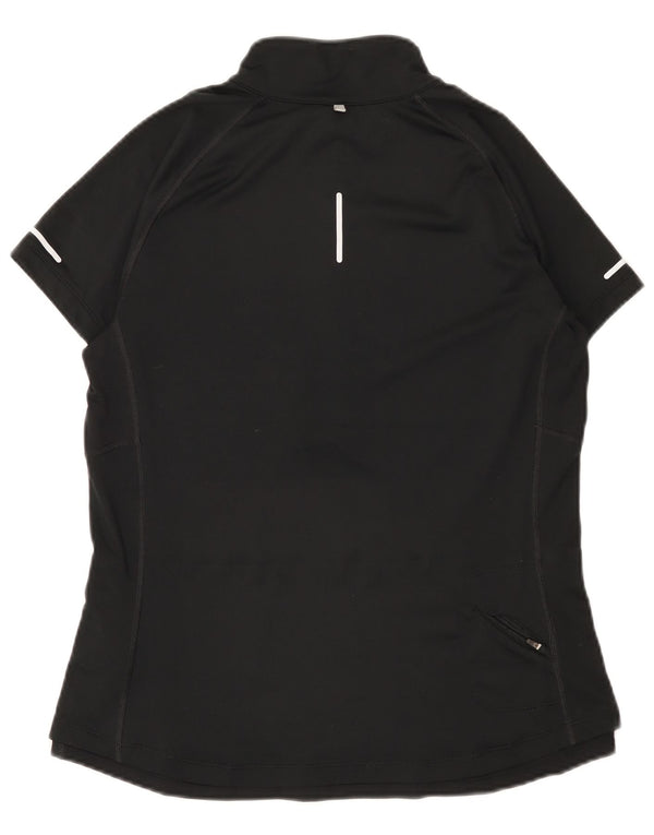 Tricou pentru femei Nike Dri Fit cu fermoar și gât Top UK 14 Poliester negru mare