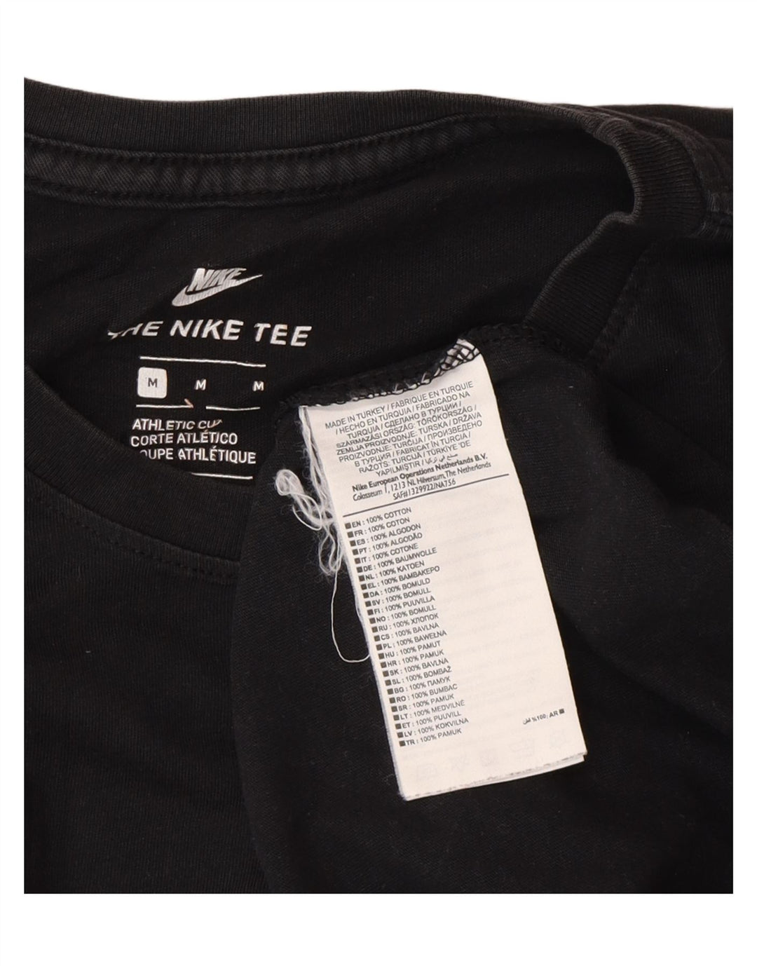 Tricou cu croi atletic Nike pentru bărbați Top mediu din bumbac negru