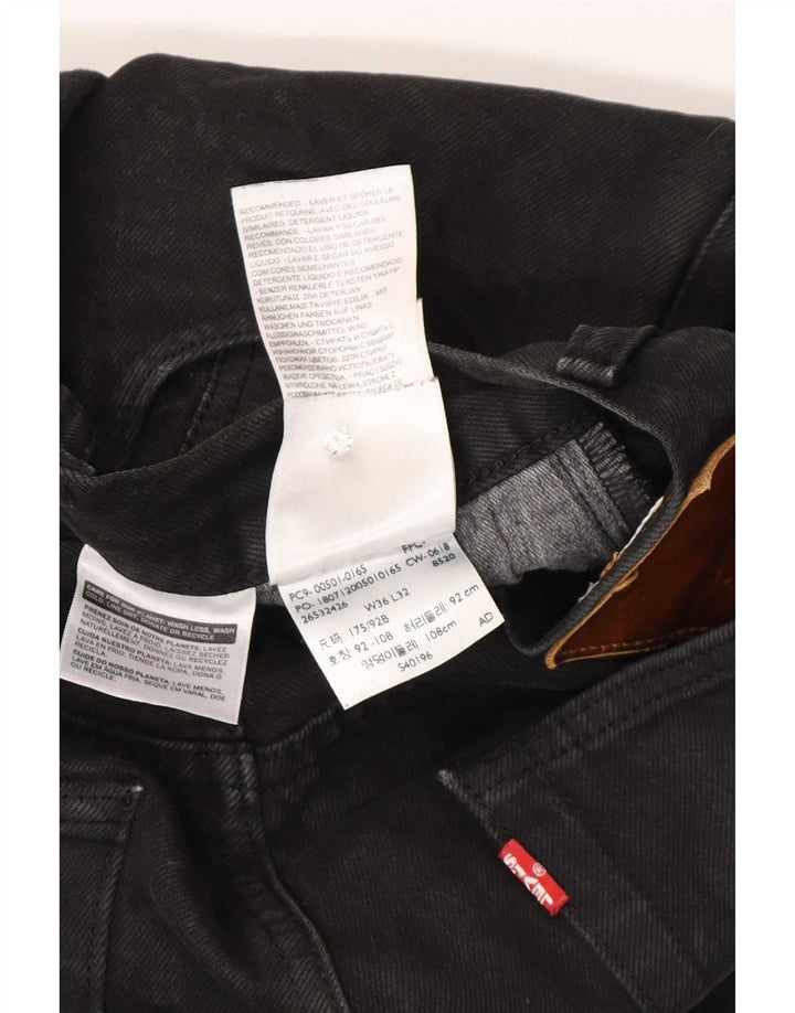 Blugi drepti pentru bărbați Levi's W36 L32 bumbac negru