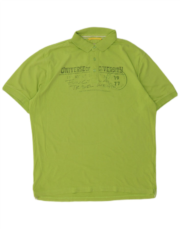 Camel Active pentru bărbați, tricou polo grafic XL, bumbac verde