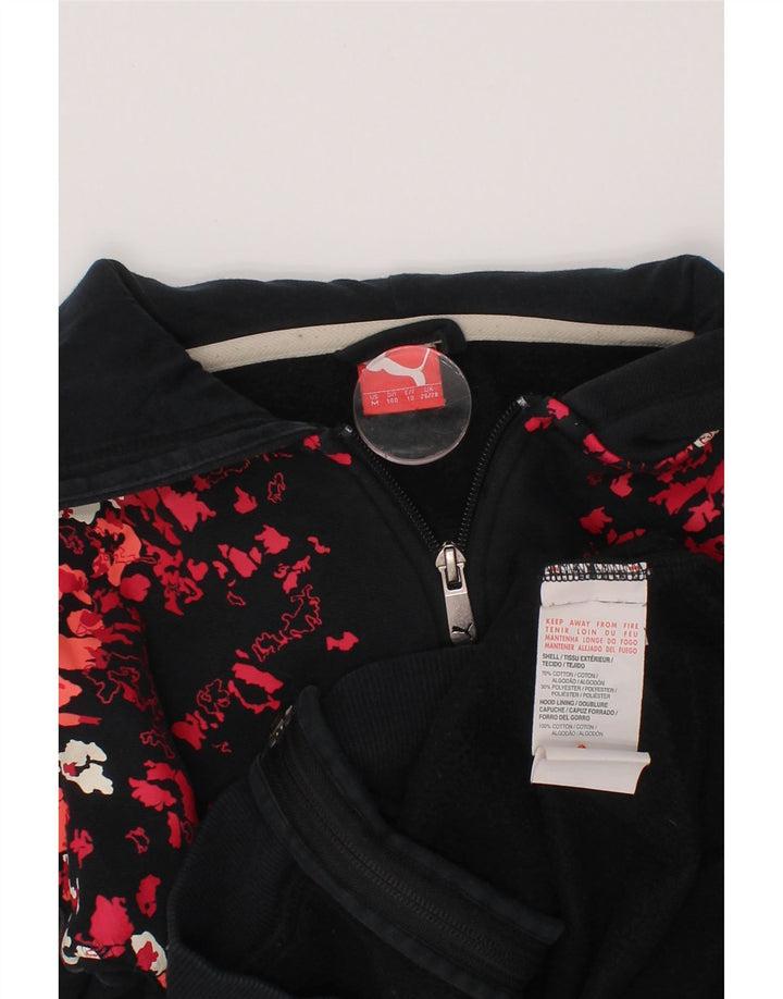 Pulover PUMA pentru fete, cu fermoar, 9-10 ani, bumbac camuflaj negru