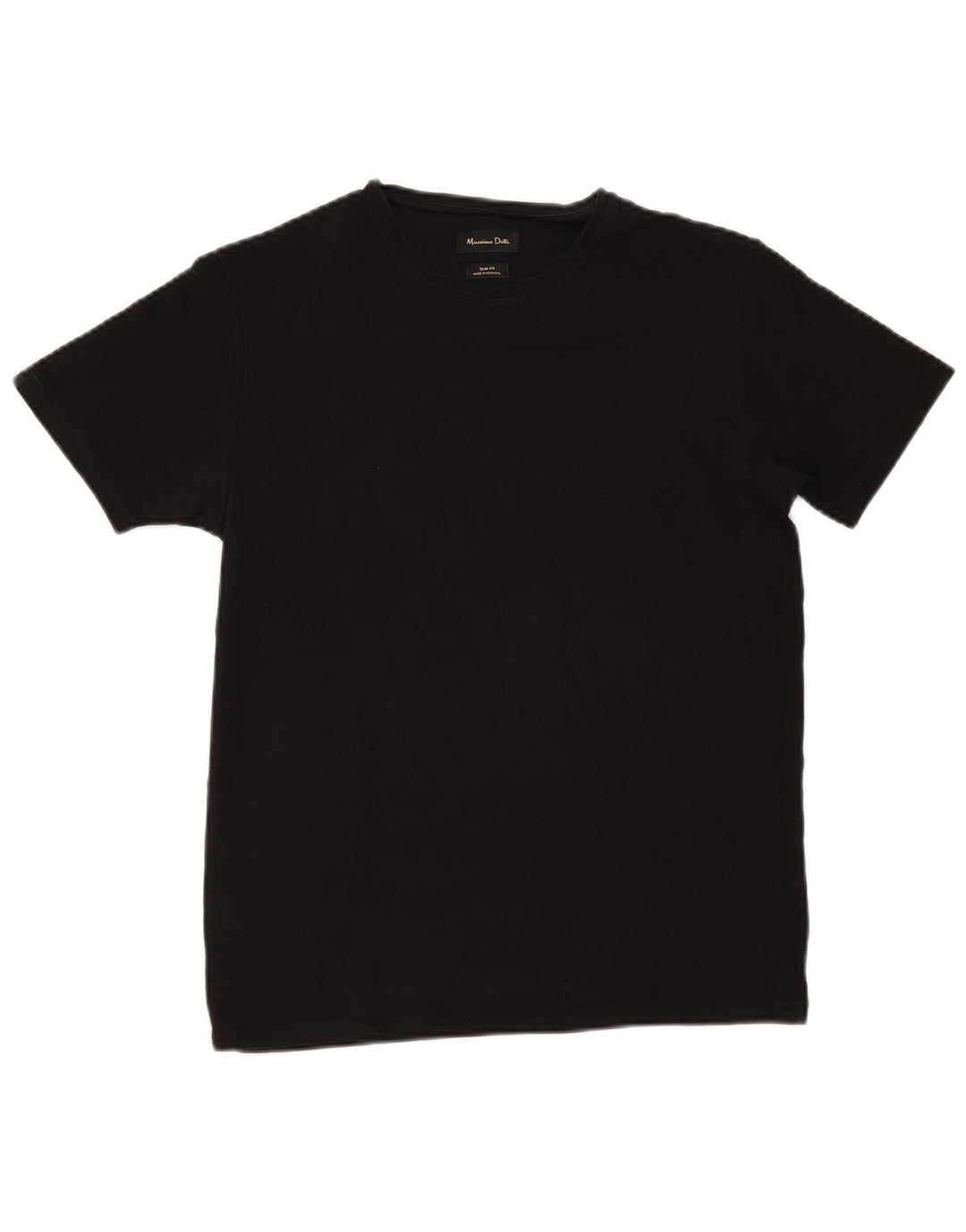 Tricou Massimo Dutti pentru bărbați, cu mânecă scurtă, slim Fit Top mediu negru
