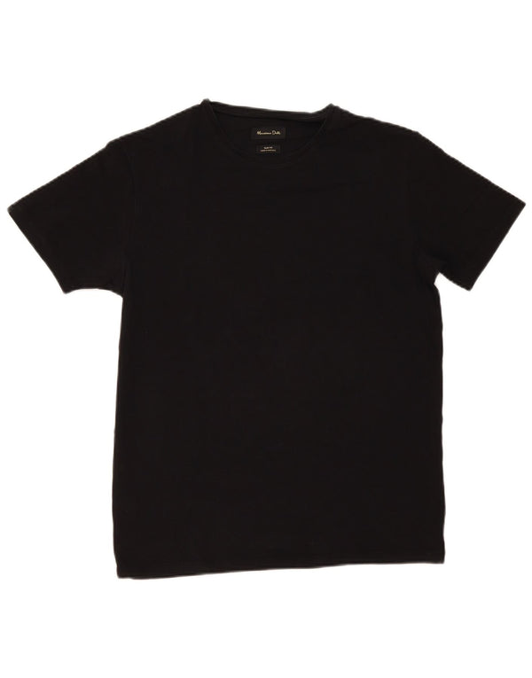 Tricou Massimo Dutti pentru bărbați, cu mânecă scurtă, slim Fit Top mediu negru