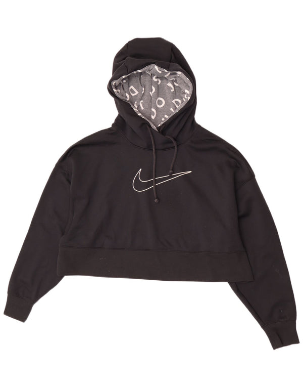 Jumper Nike Dri Fit Graphic Oversized Hoodie pentru femei UK 14 Medium Negru