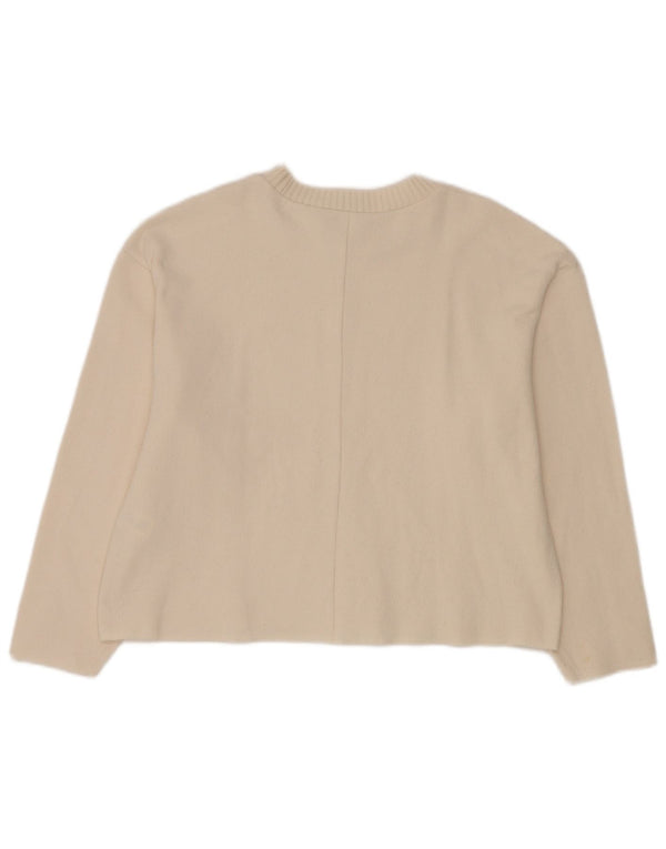 Pulover pentru damă Zara, cu gâtul turn, UK 14 Poliester alb mediu