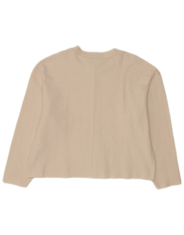 Pulover pentru damă Zara, cu gâtul turn, UK 14 Poliester alb mediu