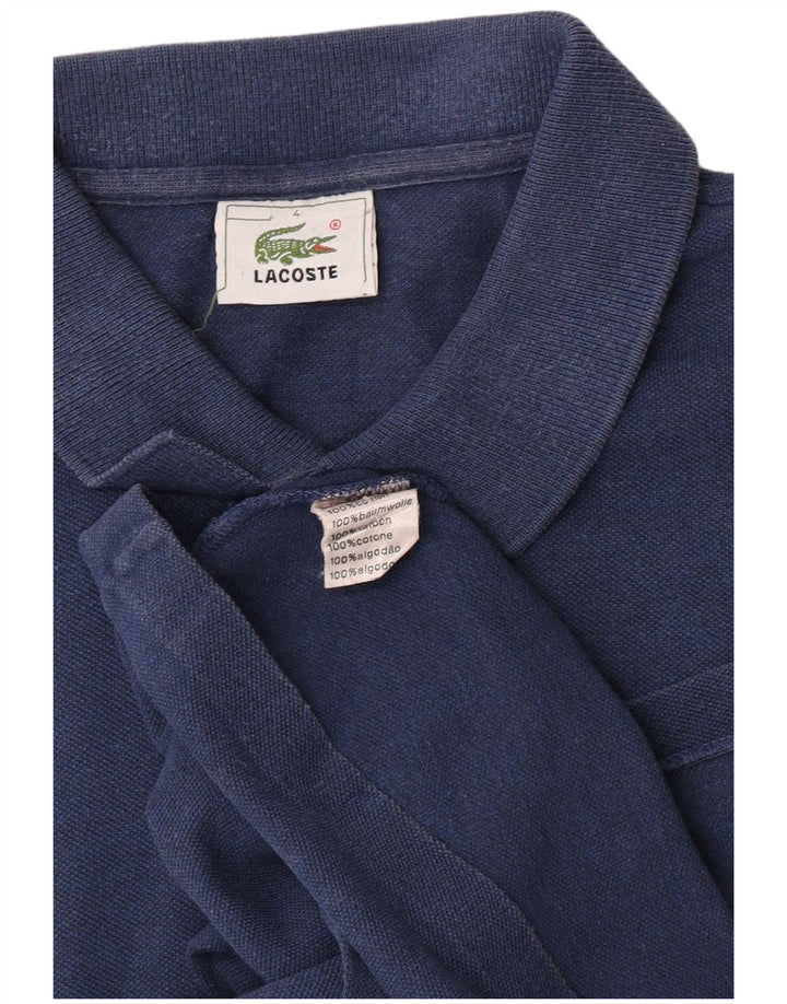 Tricou polo Lacoste pentru bărbați, mărime 4, bumbac albastru bleumarin mediu