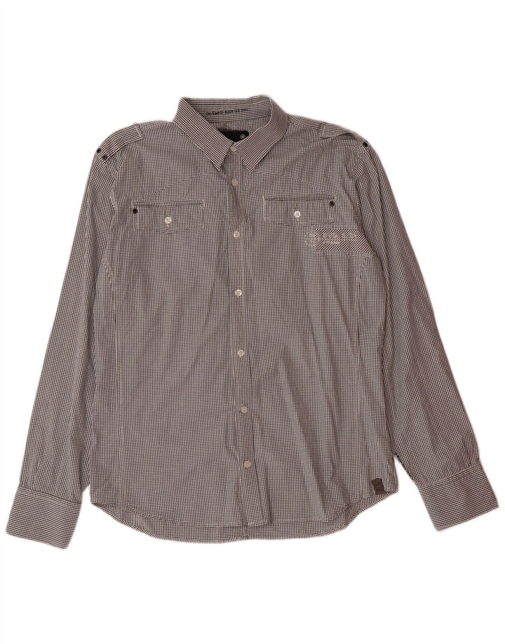 Cămașă pentru bărbați G-STAR XL, bumbac negru cu carouri