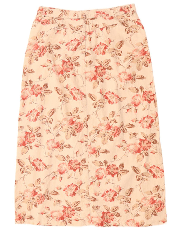 Eddie Bauer Fusta midi drepte pentru femei EU 40 Medium W30 Bej Bumbac Floral