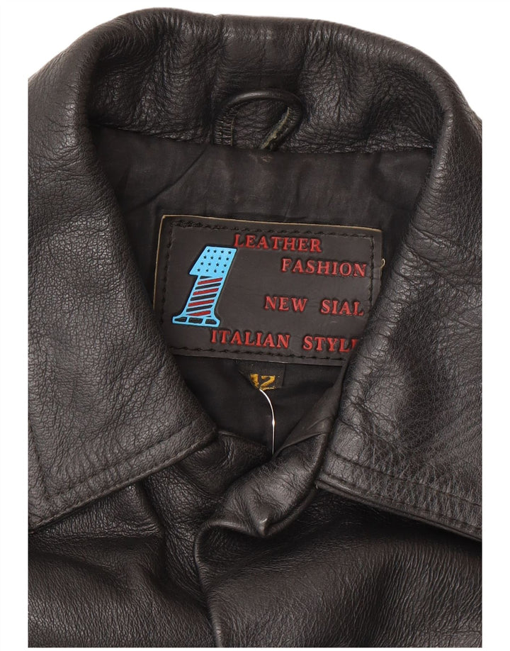 Geaca de piele vintage pentru femei IT 42 Medium Black Leather