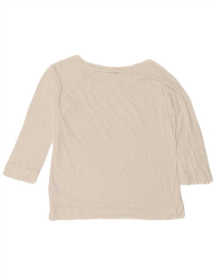 Jigsaw Womens Top 3/4 Manecă UK 10 Small White In