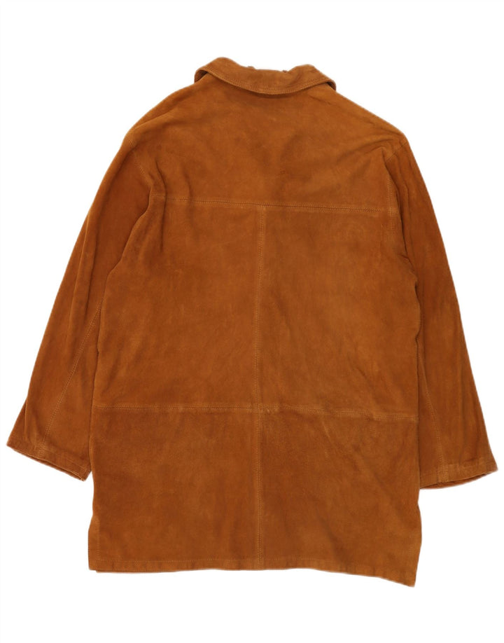 Pardesiu de damă vintage din piele intoarsa EU 40 Medium Bej Piele