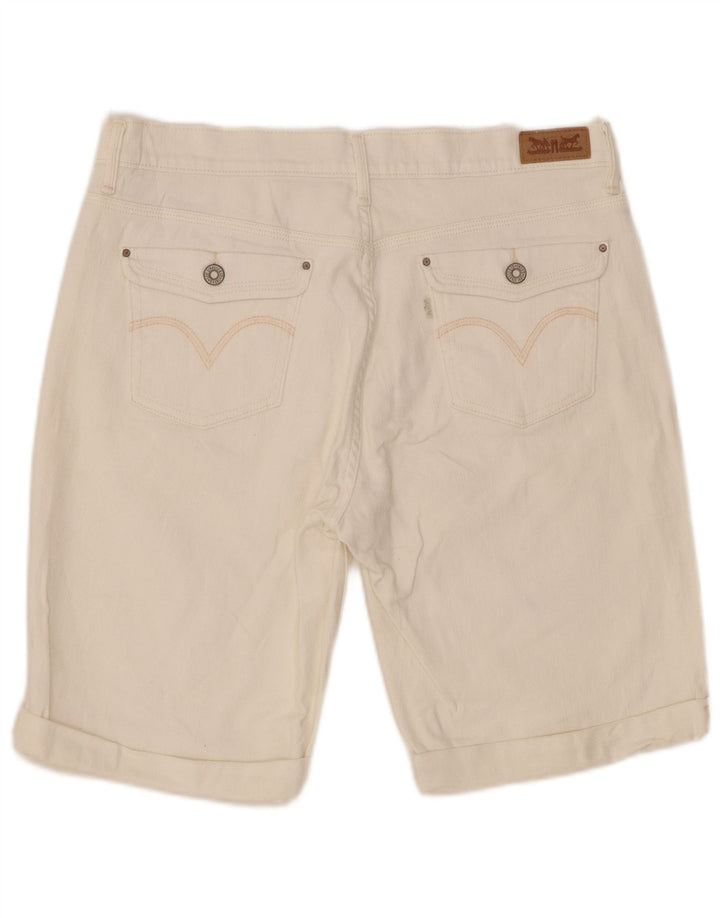 Pantaloni scurți din denim Levi's pentru femei US 10 Large W30 Off White