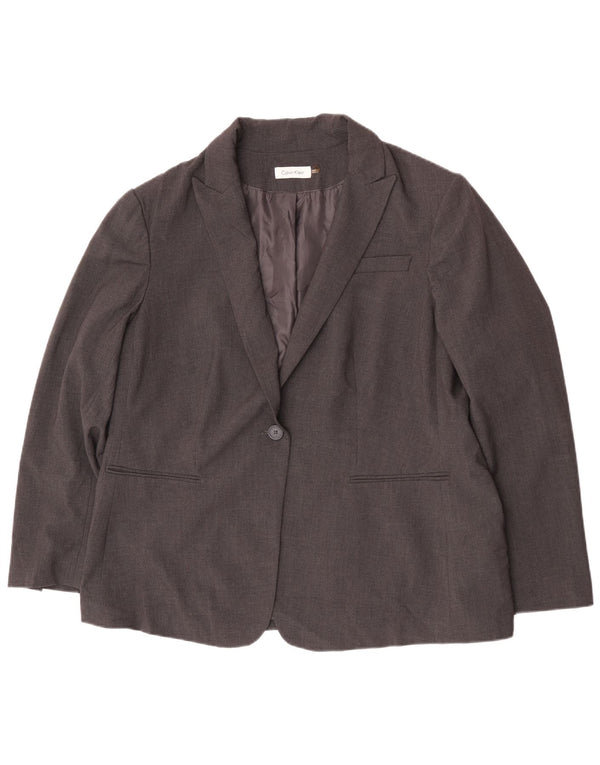 Jachetă Calvin Klein pentru femei cu 1 buton, UK 20 2XL, poliester gri