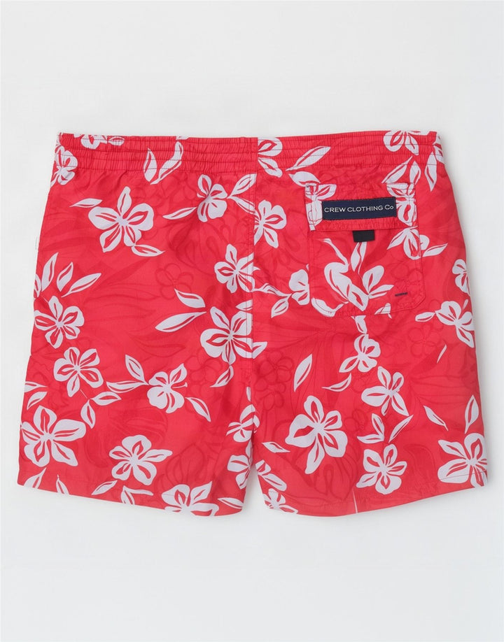 Crew Clothing Pantaloni scurți de înot pentru bărbați, mari, roșii, florale