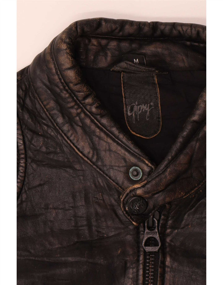 Jachetă din piele pentru bărbați Gypsy UK 38 Medium Black