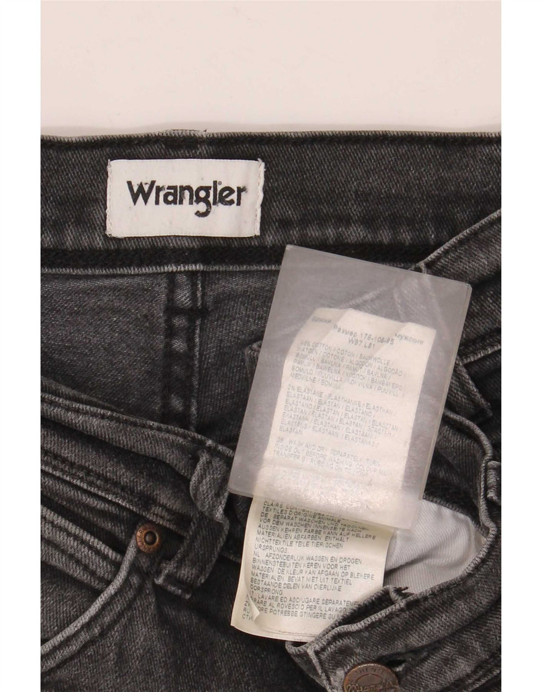 Blugi drepte stretch pentru bărbați Wrangler Texas W38 L32 bumbac gri
