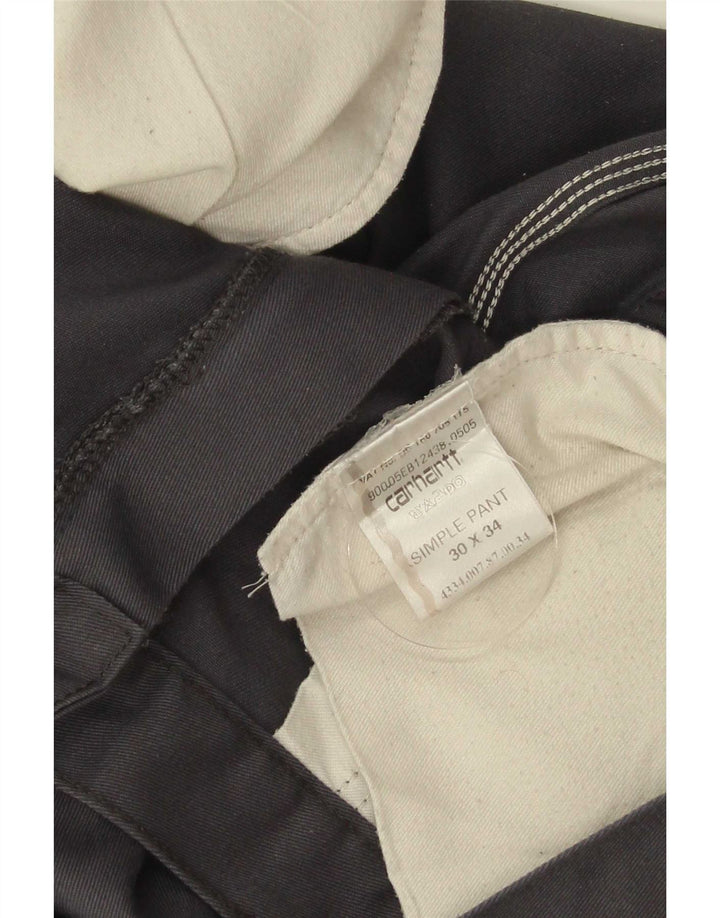 Pantaloni chino drepți pentru bărbați Carhartt W30 L34 poliester gri