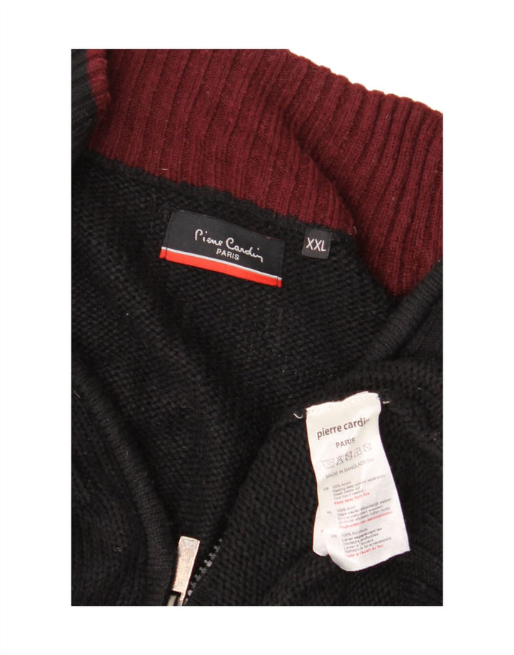 PIERRE CARDIN Pulover pentru femei cu fermoar și gât UK 20 2XL Negru Acrilic