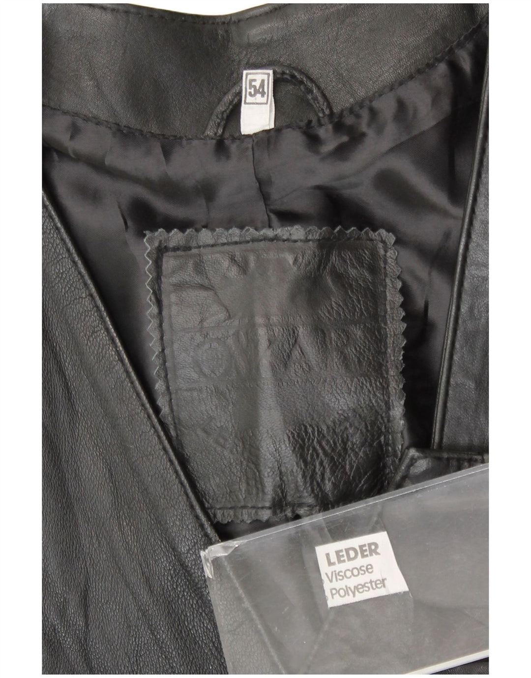 Vestă din piele vintage pentru bărbați EU 54 XL din piele neagră