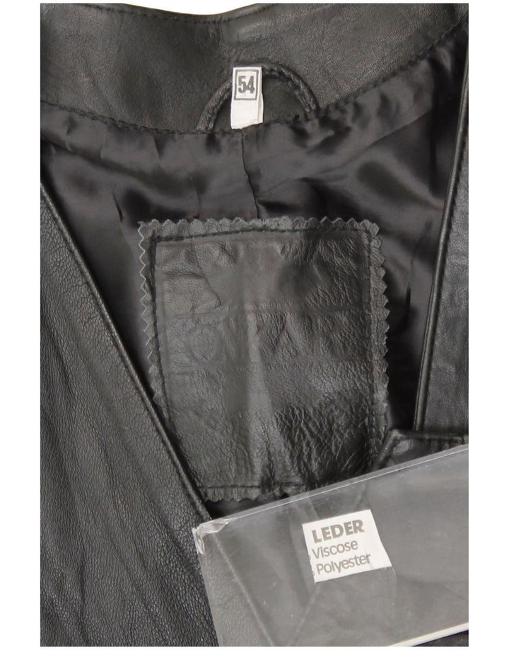 Vestă din piele vintage pentru bărbați EU 54 XL din piele neagră