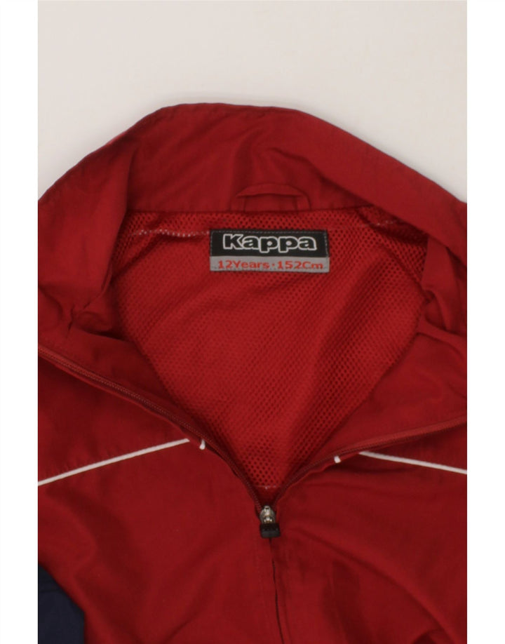 KAPPA Boys Tracksuit Top Jacket 11-12 Years Red Colourblock Polyester Vintage Kappa and Second-Hand Kappa from Messina Hembry 