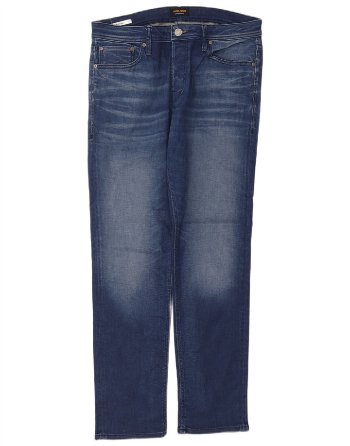 Jack & Jones Tim Slim Straight Jeans pentru bărbați W34 L32 albastru