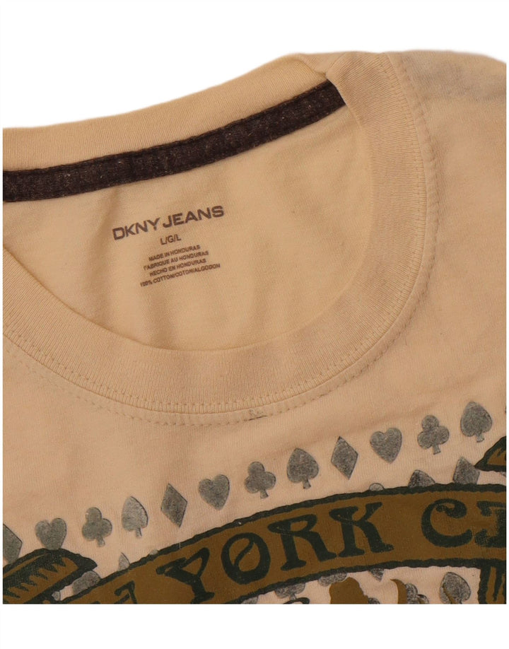Tricou grafic pentru bărbați DKNY Top mare, bej, bumbac