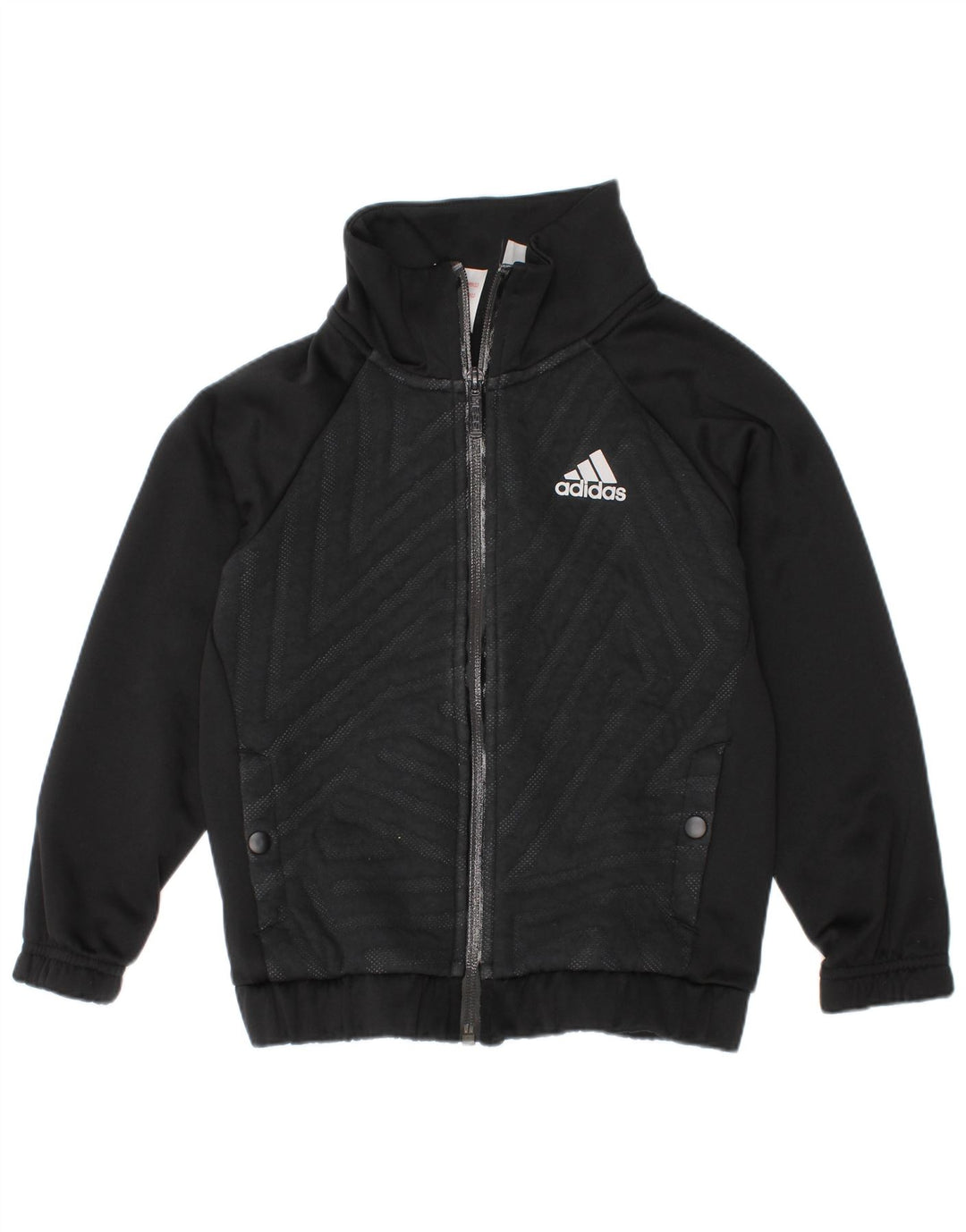 Jachetă de top pentru trening cu grafic pentru băieți Adidas 5-6 ani, neagră, geometrică