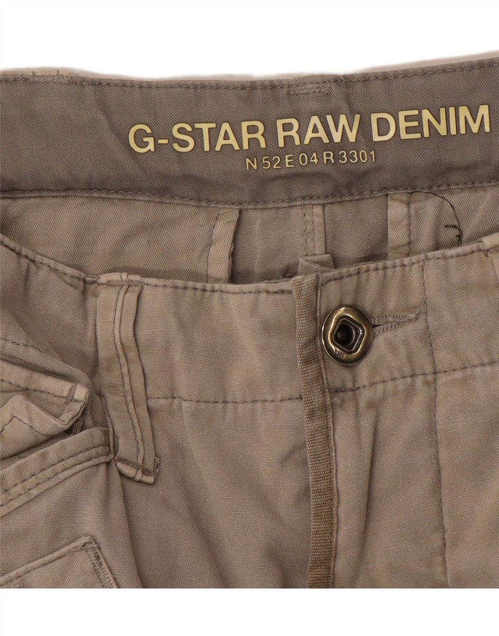 Pantaloni scurți G-STAR 3301 Graphic Cargo pentru bărbați W32 Gri mediu
