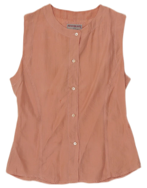 Bluză cămașă fără mâneci pentru femei Penny Black UK 12 Mătase medie roz