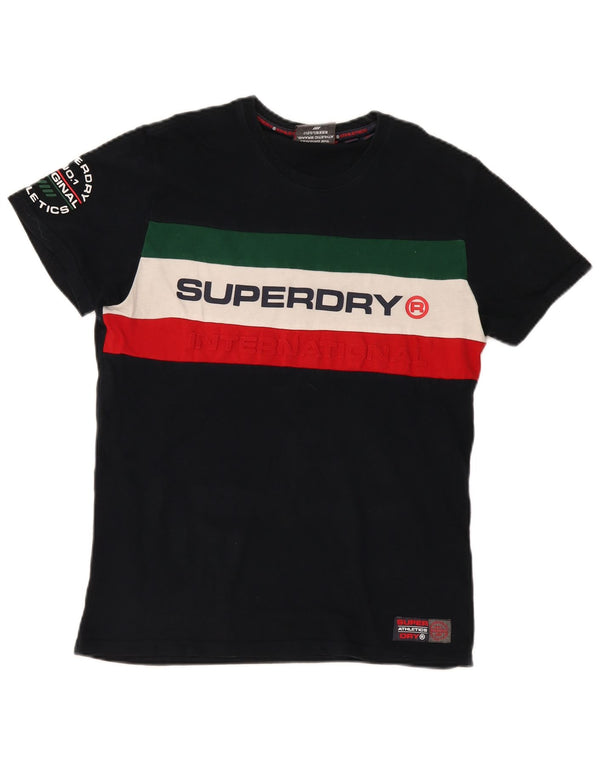 Tricou grafic pentru bărbați Superdry Top mare, negru, color block, bumbac