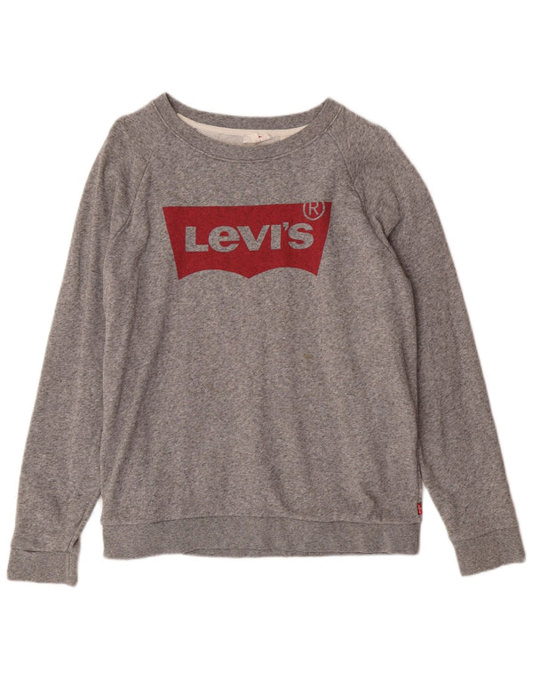 Levi's Pulover cu grafic pentru femei UK 14 Bumbac gri mediu