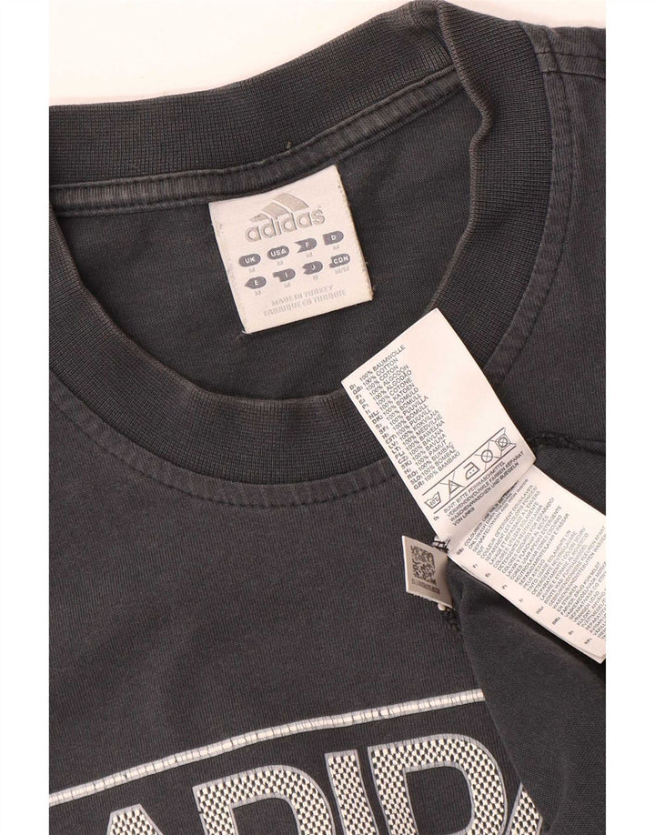 Tricou grafic pentru bărbați Adidas Top, bumbac, gri mediu