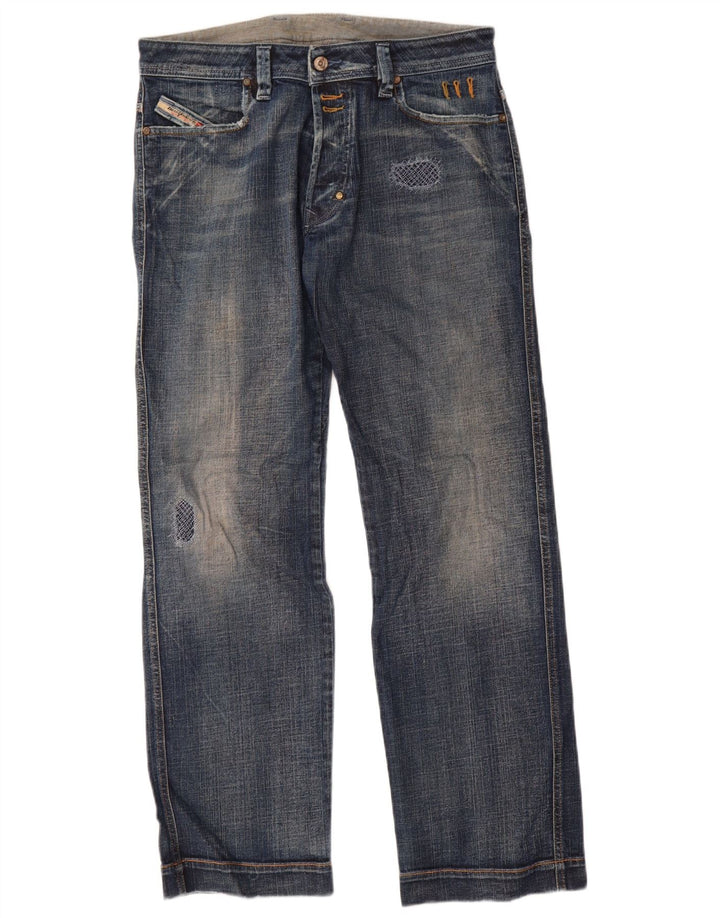 Blugi Distressed drepte pentru bărbați Diesel W31 L32 Bumbac albastru
