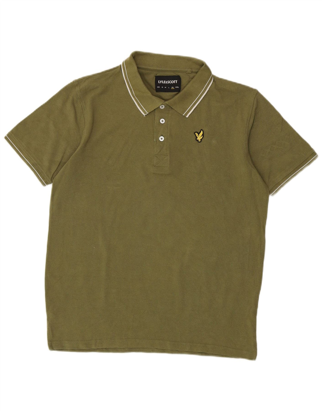 Tricou polo pentru bărbați Lyle & Scott, bumbac kaki XL