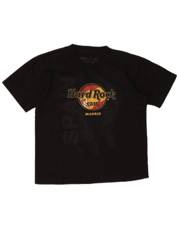 Tricou grafic Hard Rock Cafe Băieți Madrid Top 11-12 Ani Mic Negru