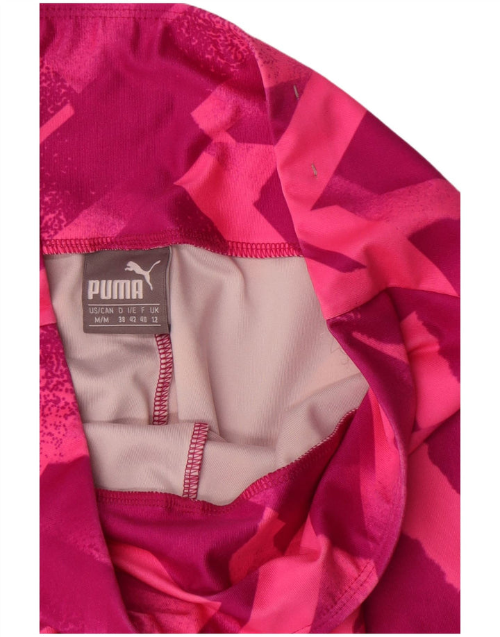 Leggings pentru femei Puma UK 12 Medium Pink Geometric