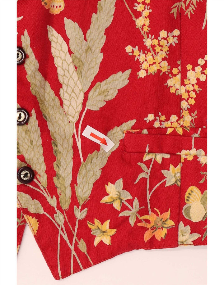 Vestă obișnuită pentru bărbați vintage, roșie, florală