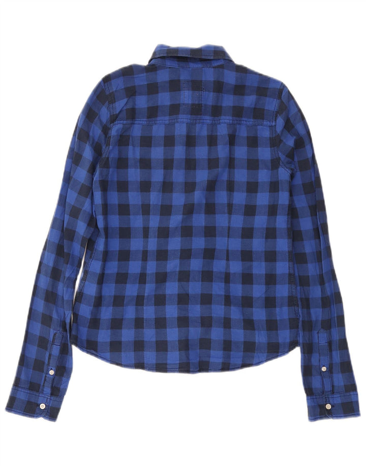 Cămașă de flanel pentru femei Hollister UK 10 Small Blue Gingham Bumbac