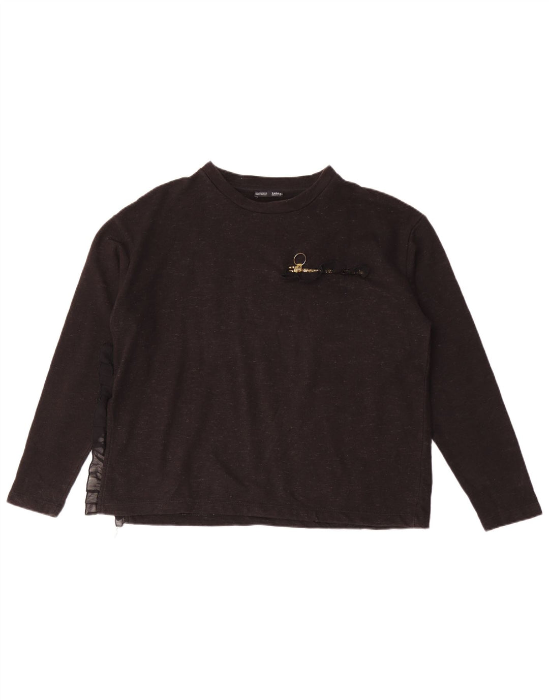 Top pentru femei Zara cu mânecă lungă UK 14 Medium Black Flecked