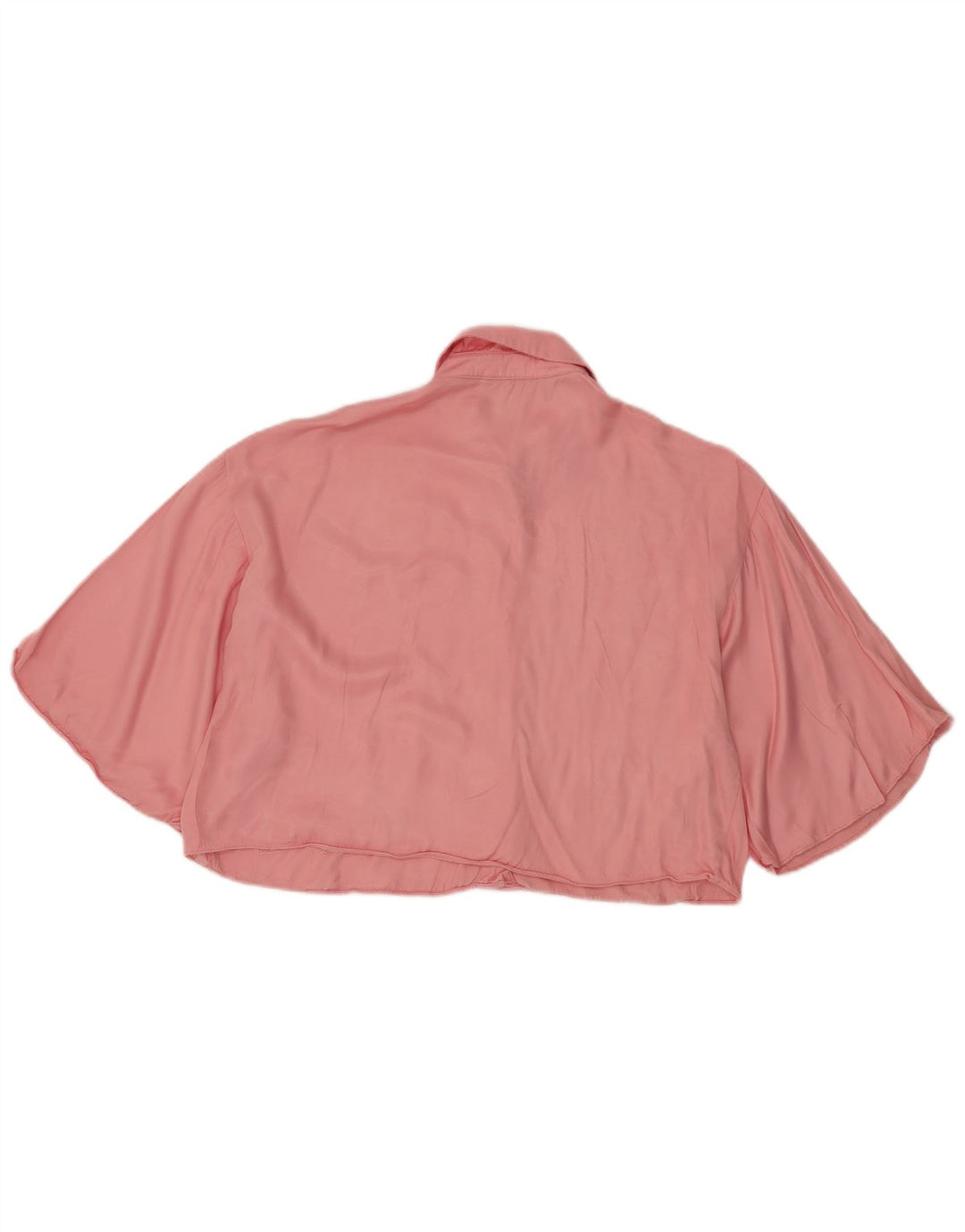Bluză cămașă ZARA pentru femei Crop Batwing UK 14 Medium Pink Viscose
