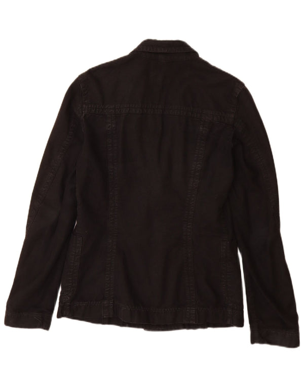 Calvin Klein Jeans Jachetă Blazer pentru femei cu 2 nasturi UK 14, mare, negru, bumbac