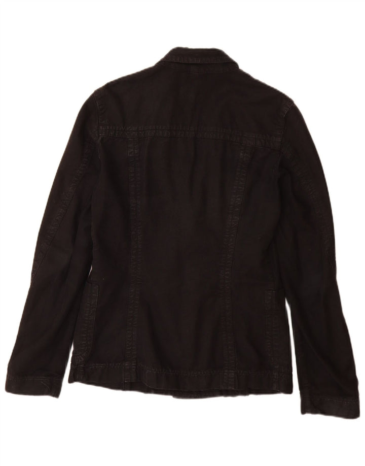 Calvin Klein Jeans Jachetă Blazer pentru femei cu 2 nasturi UK 14, mare, negru, bumbac