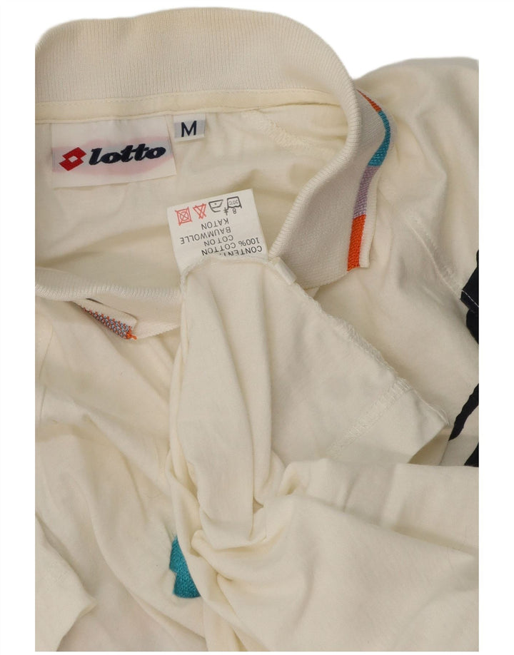 Tricou polo grafic pentru bărbați Lotto, bumbac alb mediu