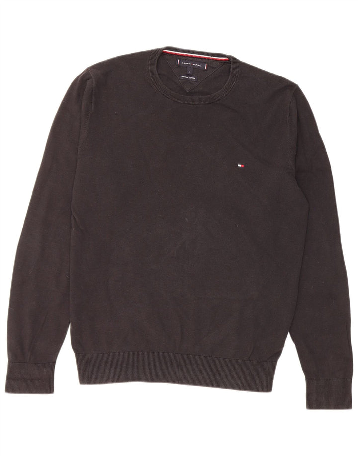 Pulover Tommy Hilfiger pentru damă, cu gât crew, bumbac mic, negru