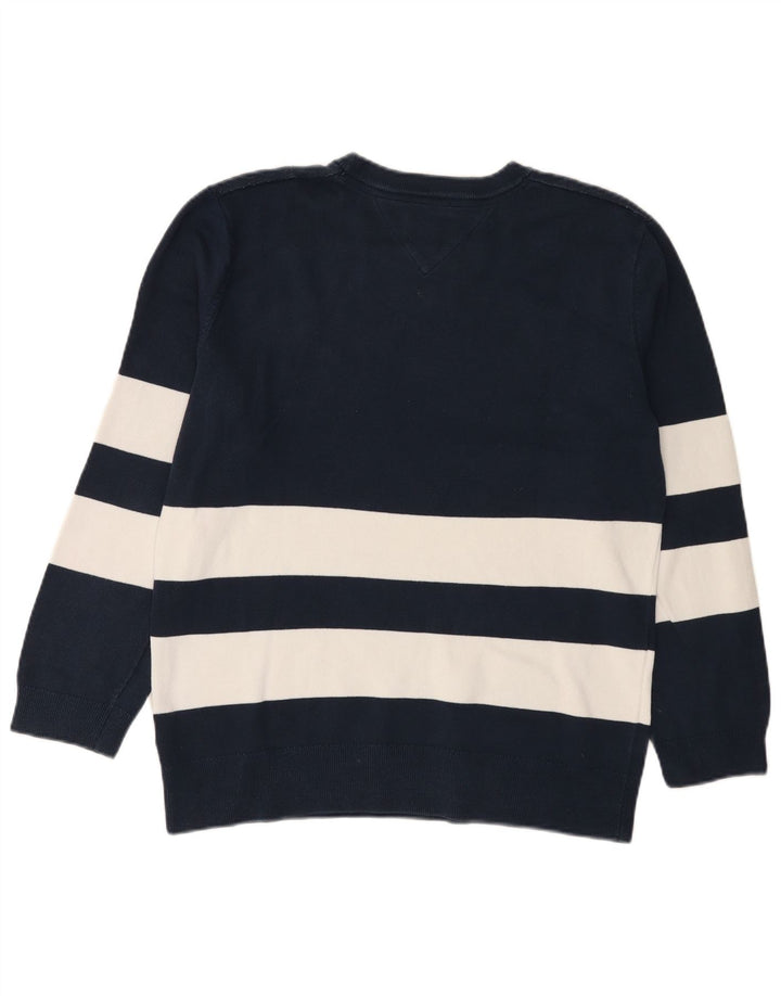 Pulover Tommy Hilfiger pentru bărbați, cu grafică, cu decolteu, albastru bleumarin mediu
