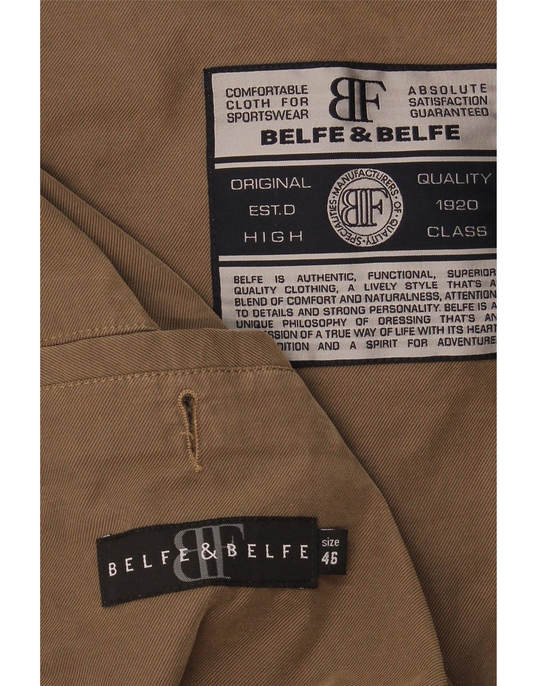 BELFE & BELFE Mens Bomber Jacket UK 46 3XL Brown Vintage Belfe & Belfe and Second-Hand Belfe & Belfe from Messina Hembry 