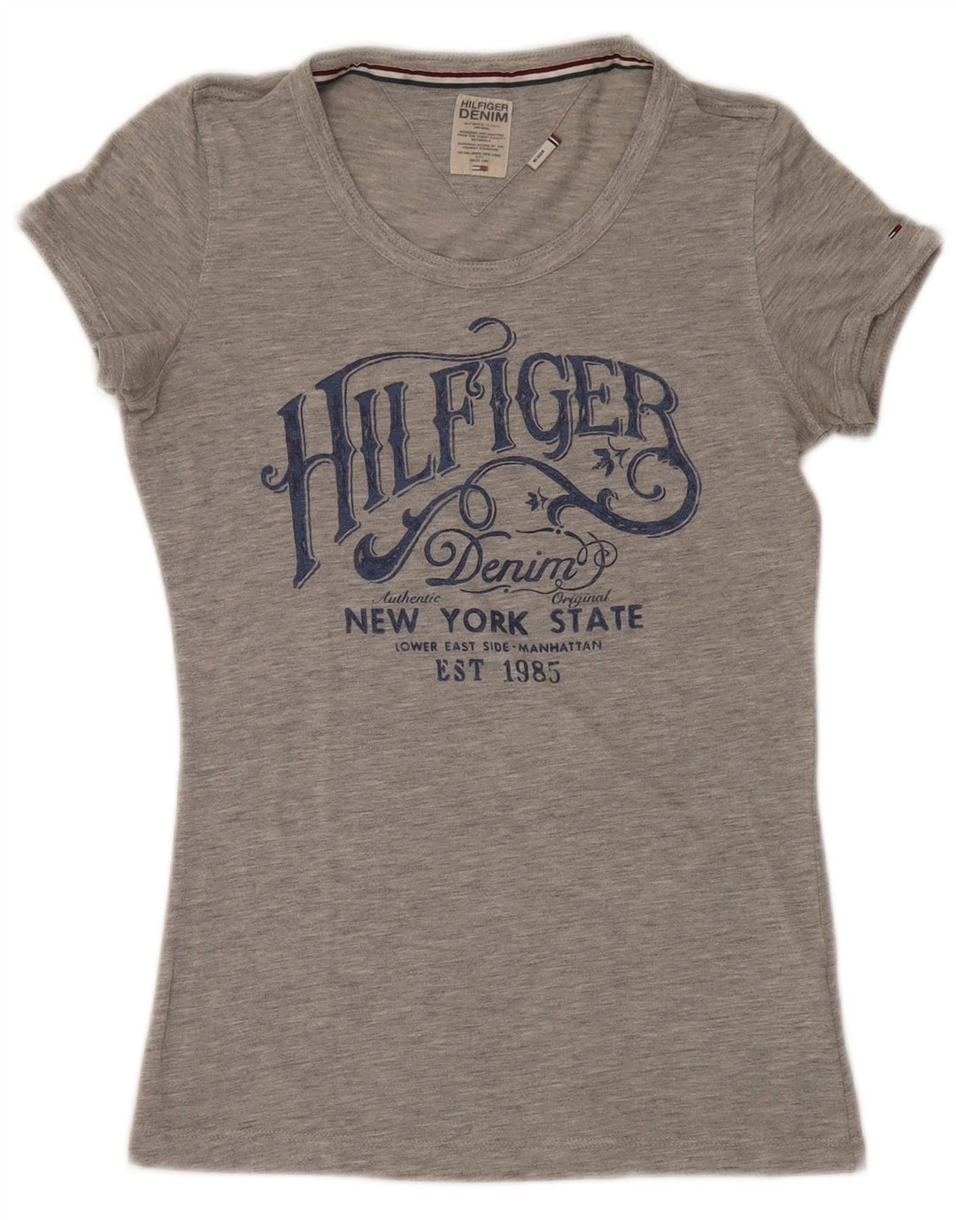 Tricou grafic Tommy Hilfiger pentru femei Top UK 12 Medium Gri Poliester