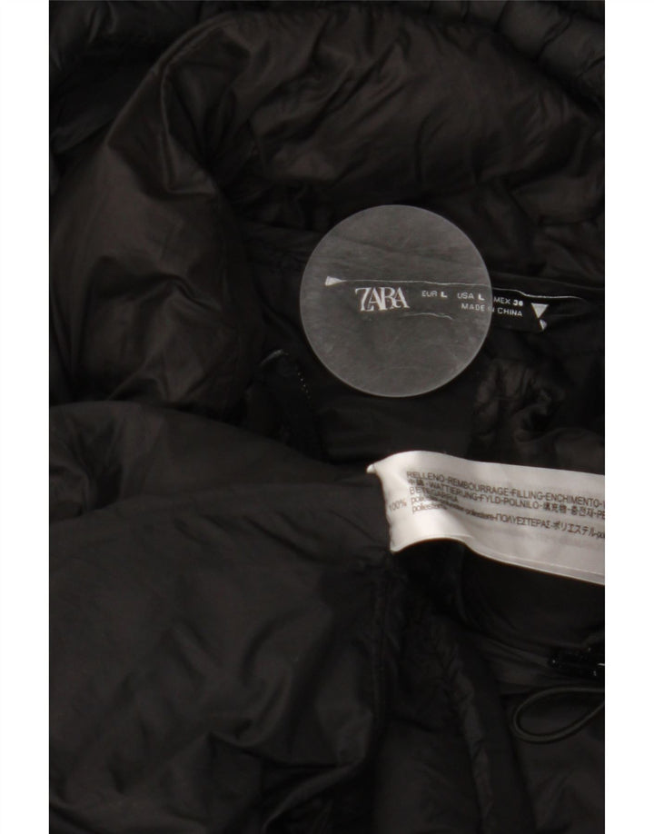 Palton căptușit pentru femei ZARA UK 16, mare, negru, poliester